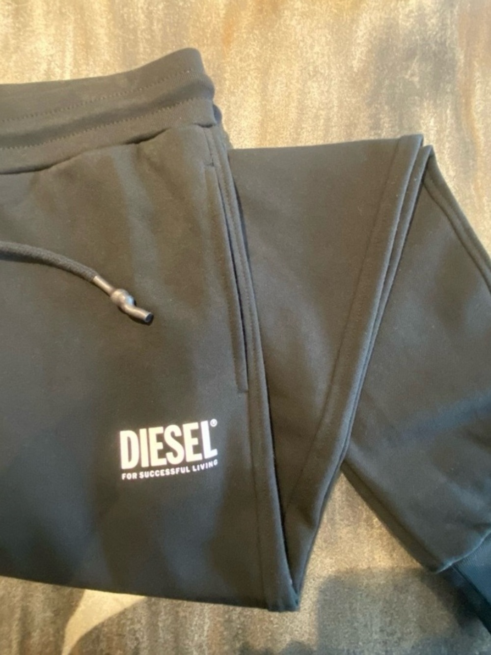 Diesel Black Jogger Pants with White Logo